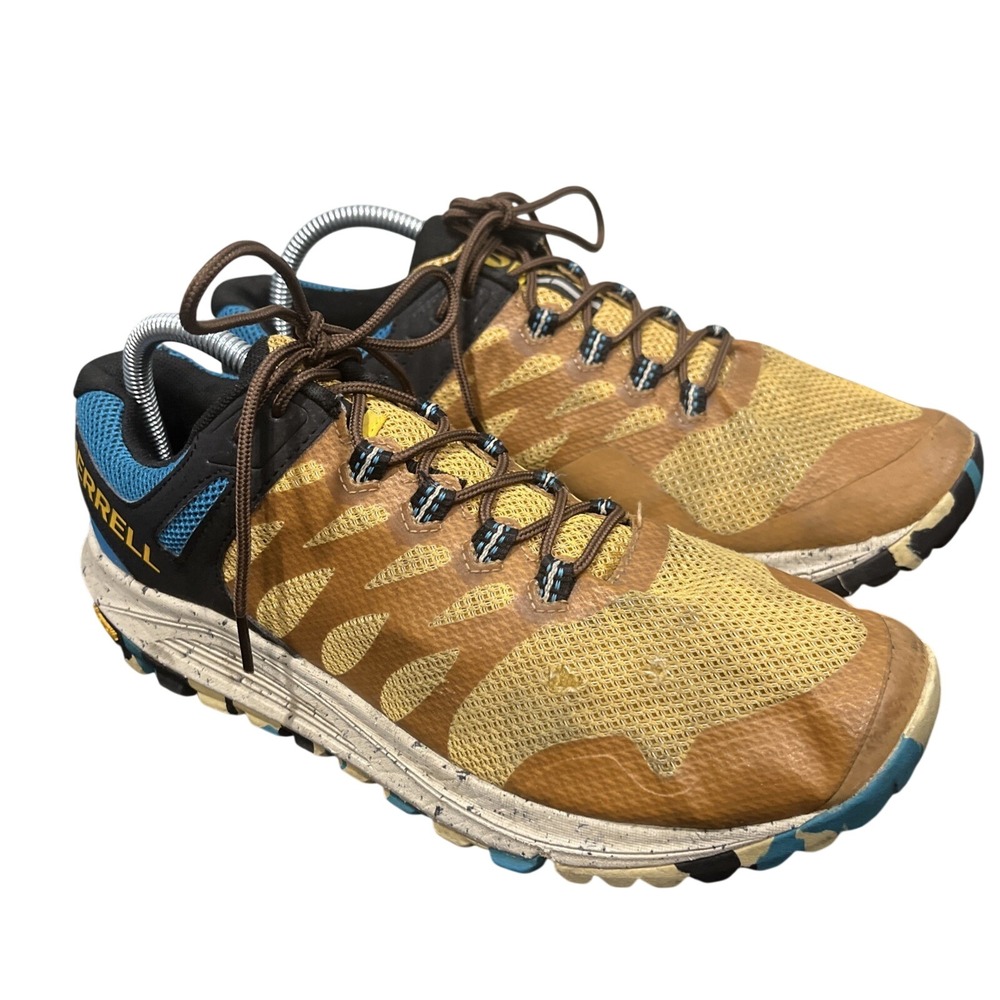Merrell Sneakers Men 9 Gold Nova 2 Trail Running Shoes J066721 Vibram Mesh Trail